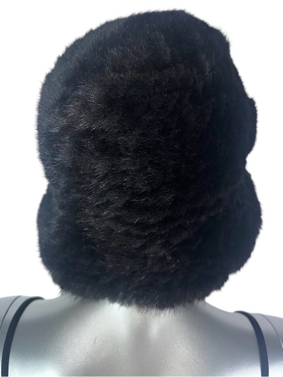 Ranch MINK Knitted Hat w/Brim and Rosette, Sz 22”-23” M/L, Certified Vintage Fur main image 6